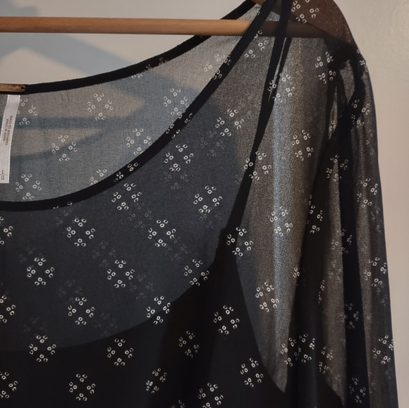 Free People Baby Dee Black Sheer Mini Dress - Picture 7 of 15